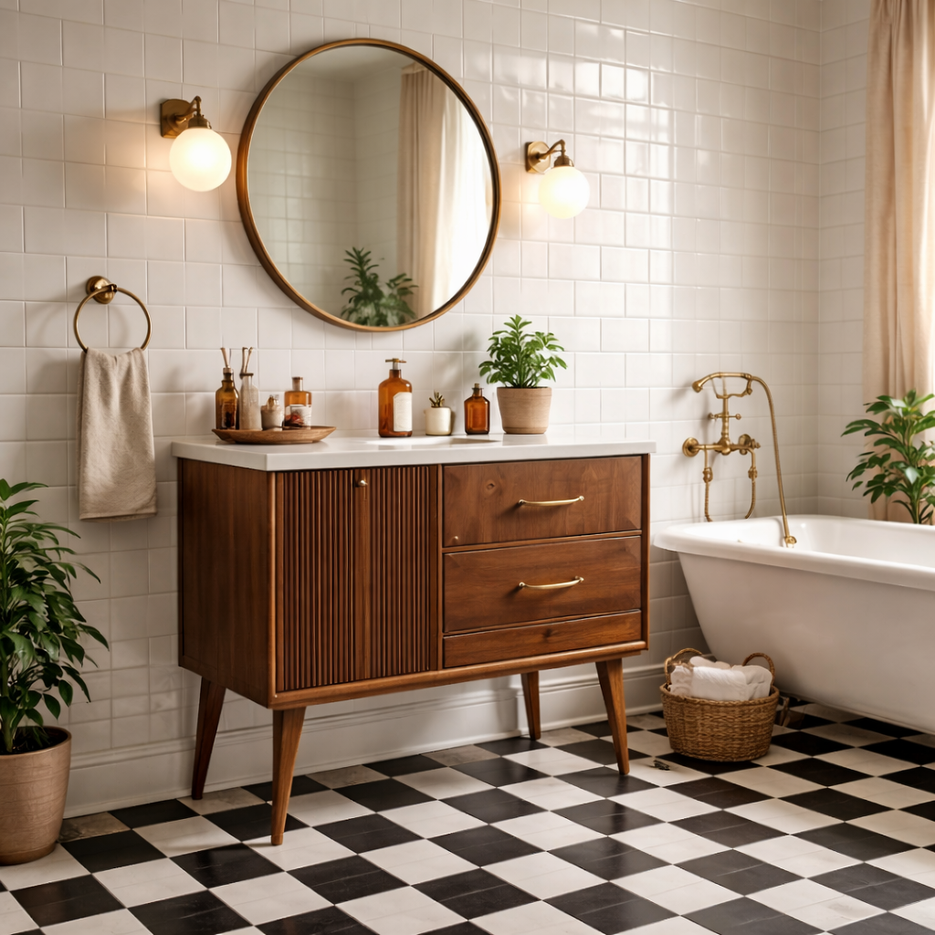 Retro-style bathroom – inspirations, configurations and accessories you need to know – Pastform Furniture